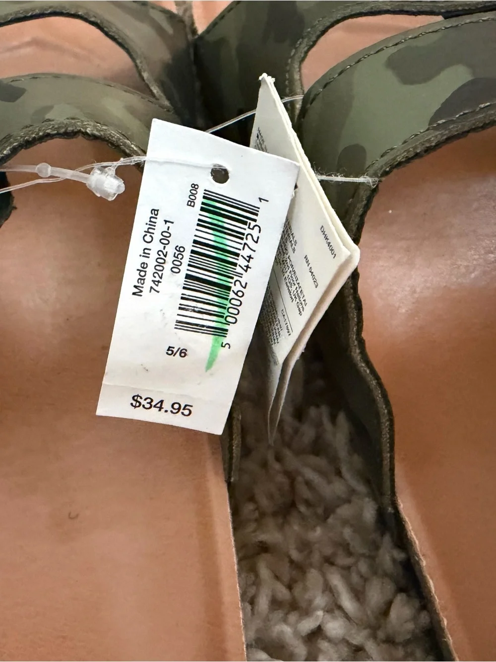 GAP Kids Camo Green Buckle Slide Sandals